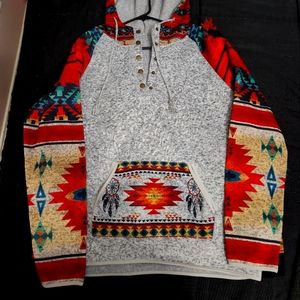 Aztec sweater w hood